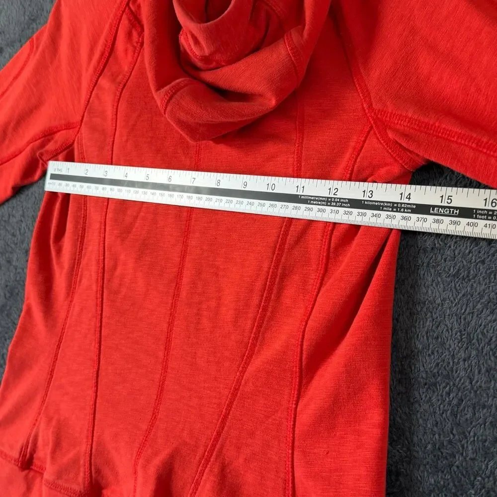 Athleta Hoodie XS Orange Full Zip Thumbhole Jacket Yoga Running Athletic Active - Picture 7 of 13
